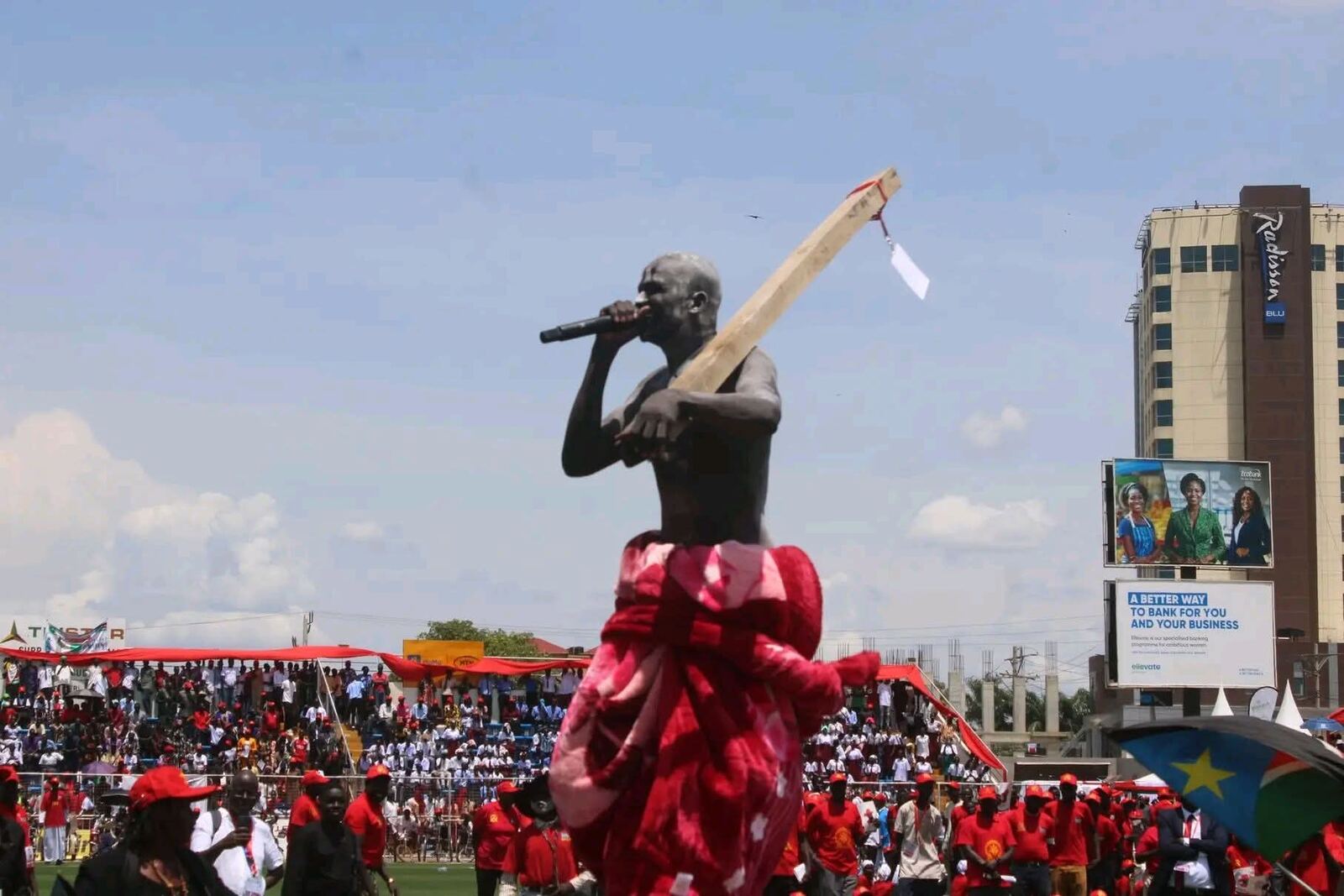 Bro Winner performing live at a packed stadium